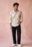 White cotton floral printed shirt for men in Nepal